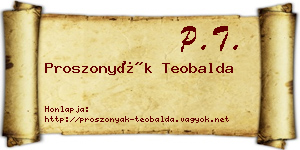 Proszonyák Teobalda névjegykártya